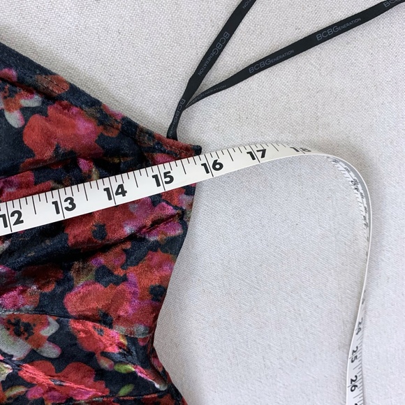 NWT BCBG Floral Velvet Halter Cut Out Midi Dress - Picture 13 of 14